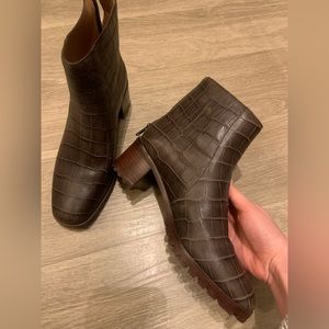 Madewell Brown Croc Boots